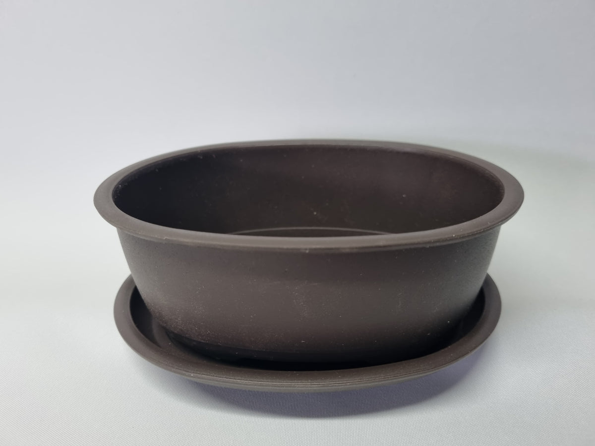 Bonsai-Trainingsschale oval 16cm mit Untersetzer – Bonsai winkel