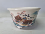 Bonsai schaal wit rond met tekening