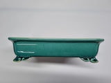 Bonsai pot rechthoek groen glazuur