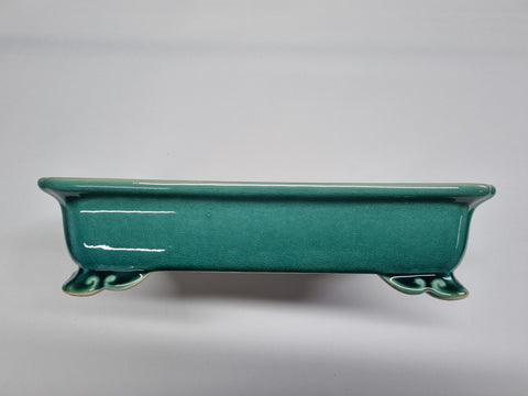 Bonsai pot rechthoek groen glazuur