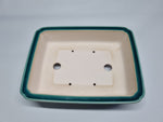 Bonsai pot rechthoek groen glazuur