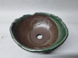 Bonsai pot rond glazuurd