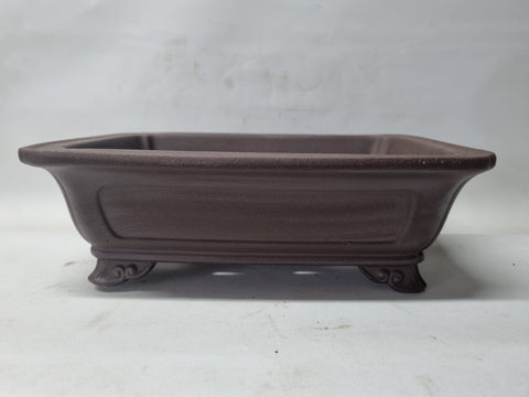 Yinxing Bonsai schaal donker bruin rechthoek ongeglazuurd