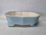 Bonsai pot rechthoek baby blauw glazuur