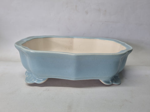 Bonsai pot rechthoek baby blauw glazuur