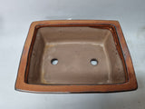 Bonsai pot 32cm rechthoek roest glazuur