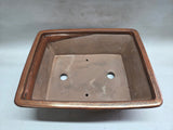 Bonsai pot 32cm rechthoek roest glazuur