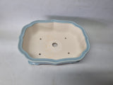 Bonsai pot rechthoek baby blauw glazuur