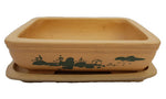 Bonsai schaal rechthoek met onderschotel