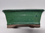 Bonsai schaal rechthoek geglazuurd groen