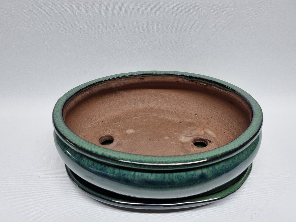 Bonsai schaal groen rond 27cm – Bonsai winkel Bonsai schaal groen rond 27cm – Bonsai winkel
