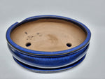 Bonsai schaal blauw ovaal met onderschotel