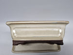 Bonsai schaal creme, rechthoek 18cm met onderschotel