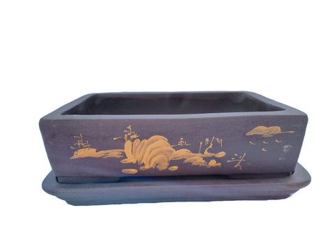 bonsai pot bruin ongeglazuurd